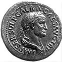 Coin with the image of the Emperor Galba